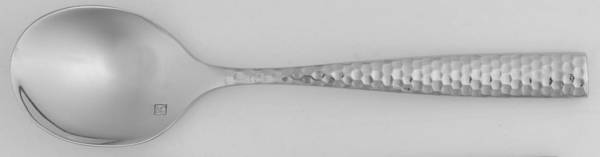 Lucca Faceted (Stainless) Round Bowl Soup Spoon (Bouillon)
