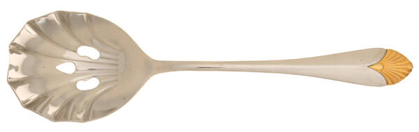 Pulsar (Stainless, Gold Accent) Pierced Solid Serving Spoon