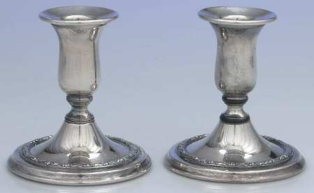 Festival (Silverplate, Hollowware) Pair of 4" Console Candleholders