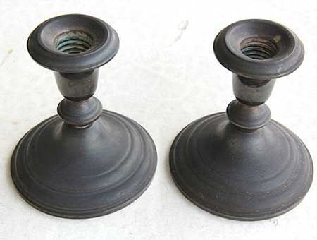 2050 (Sterling, Hollowware) Pair of Weighted Candleholders