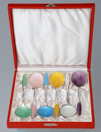 FRG18 (Sterling) (Set of 6) Motif Ice Cream Spoon
