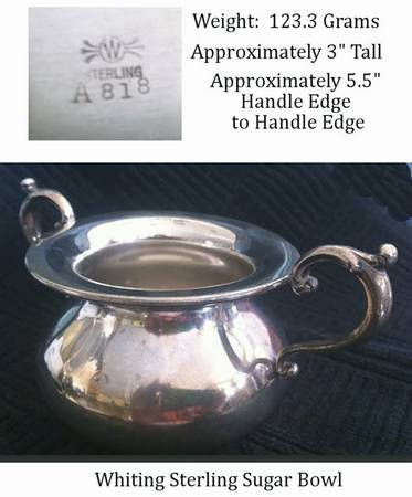 A818 (Sterling, Hollowware) Open Sugar Bowl
