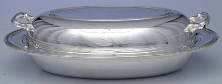 2905 (Silverplate, Hollowware) 11" Oval Double Vegetable with Glass Liner