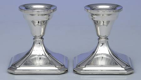 861 (Sterling, Hollowware) Pair of Weighted Console Candleholders