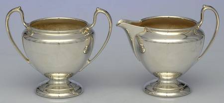 3612 (Silverplate, Hollowware) Creamer & Open Sugar Set