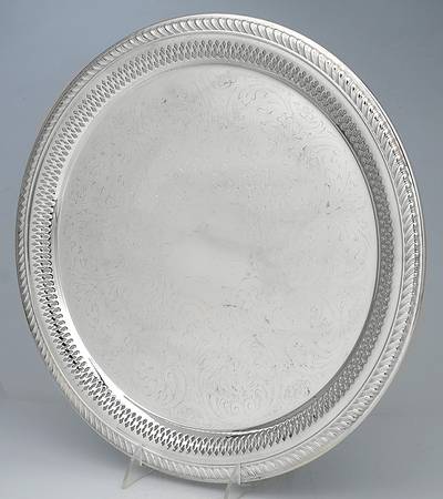 6705 (Silverplate, Hollowware) 15" Pierced Round Tray