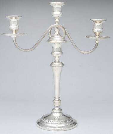 269 (Sterling, Hollowware) Weighted 3 Light Candelabra