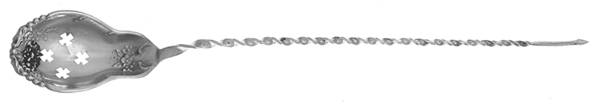 FES22 (Sterling) Pierced Bowl Long Handle Olive Spoon