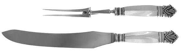 Acanthus (Sterling, 1917) Large 2-Piece Roast Carving Set with Stainless Blade