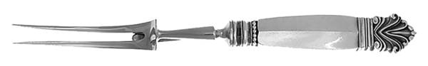 Acanthus (Sterling, 1917) Large Stainless-Prong Roast Carving Fork