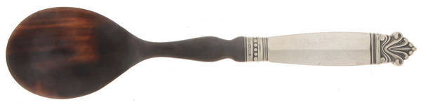 Acanthus (Sterling, 1917) Medium Salad Serving Spoon with Horn Bowl