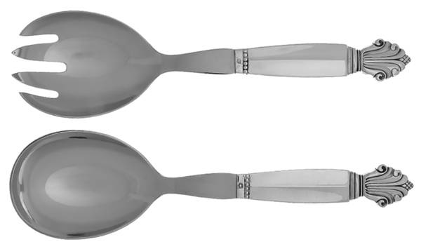 Acanthus (Sterling, 1917) 2 Pc Salad Set with Stainless Bowl