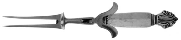 Acanthus (Sterling, 1917) Small Steak Carving Fork with Stainless Prongs