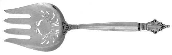 Acanthus (Sterling, 1917) Large Solid Fish Serving Fork