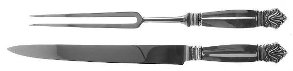 Acanthus (Sterling, 1917) Large 2-Piece Roast Carving Set w/Stainless Blade