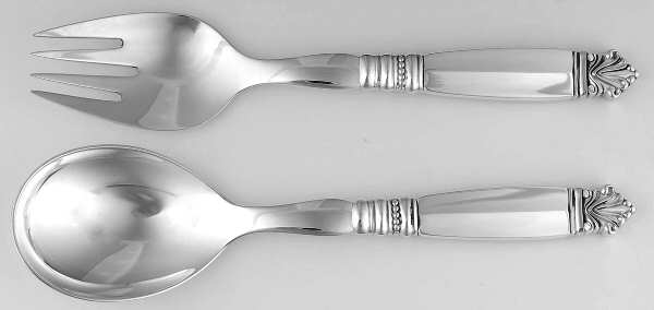 Acanthus (Sterling, 1917) Hollow Handle 2-Piece Salad Set