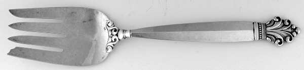 Acanthus (Sterling, 1917) Large 4-Tine Cold Meat Serving Fork