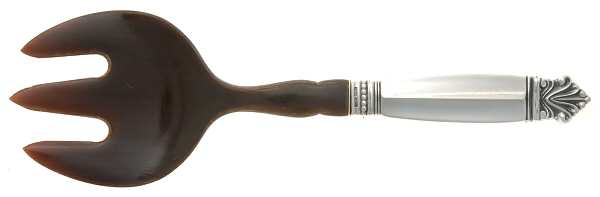 Acanthus (Sterling, 1917) Small Salad Serving Fork with Horn Tines