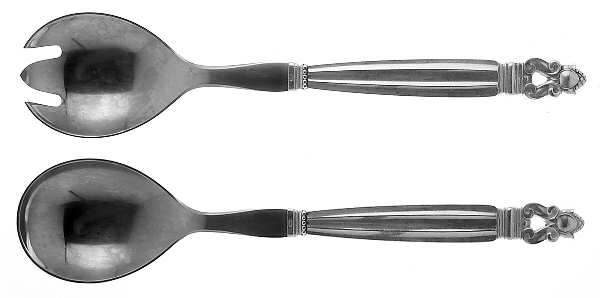 Acorn (Sterling, 1915) 2 Pc Salad Set with Stainless Bowl
