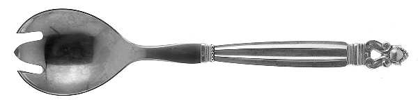 Acorn (Sterling, 1915) Salad Serving Fork with Stainless Prongs
