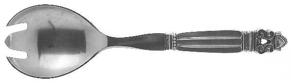 Acorn (Sterling, 1915) Salad Serving Fork Stainless Prongs Medium