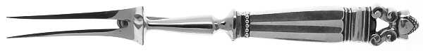 Acorn (Sterling, 1915) Small Steak Carving Fork with Stainless Prongs