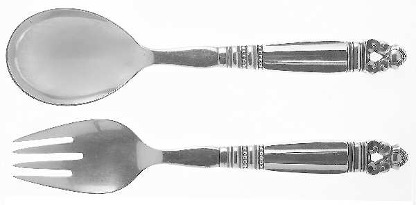 Acorn (Sterling, 1915) Hollow Handle 2-Piece Salad Set