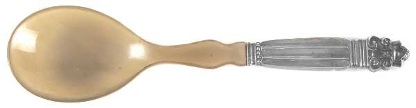 Acorn (Sterling, 1915) Medium Salad Serving Spoon with Horn Bowl