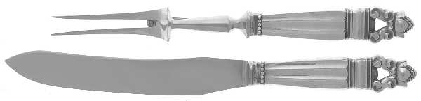 Acorn (Sterling, 1915) Small 2-Piece Steak Carving Set w/Stainless Blade