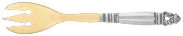 Acorn (Sterling, 1915) Salad Serving Fork with Horn Tines