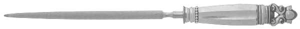Acorn (Sterling, 1915) Large Roast Knife Sharpener wSteel Rod