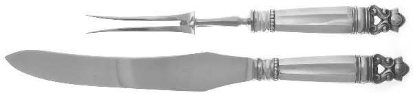 Acorn (Sterling, 1915) Large 2-Piece Roast Carving Set w/Stainless Blade