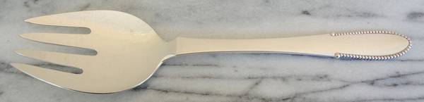 Beaded (Sterling, 1916) Vegetable Serving Fork (Solid)