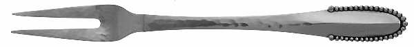Beaded (Sterling, 1916) 2-Tine Cold Cut Serving Fork