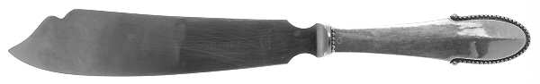 Beaded (Sterling, 1916) Large Cake Server Knife with Stainless Blade