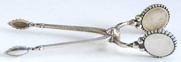 Beaded (Sterling, 1916) Scissor Shape Sugar Tongs