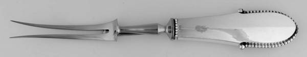 Beaded (Sterling, 1916) Large Stainless-Prong Roast Carving Fork