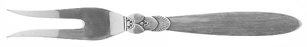 Cactus (Sterling, 1930) 2-Tine Cold Cut Serving Fork