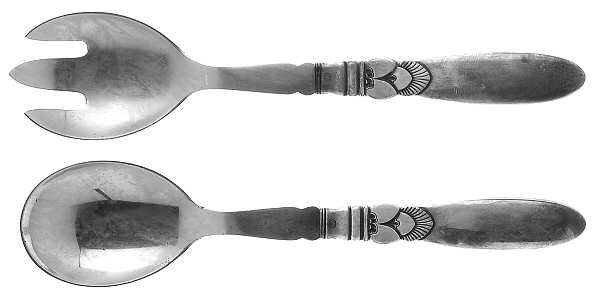 Cactus (Sterling, 1930) Salad Set 2 Piece Stainless Bowl Medium