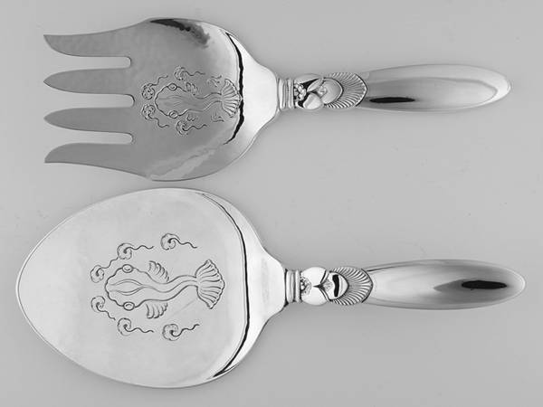 Cactus (Sterling, 1930) Large Pierced Fiash Serving Set