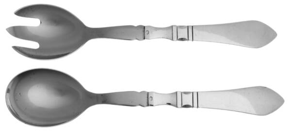 Continental (Sterling, 1908) Salad Set 2 Piece Stainless Bowl Medium