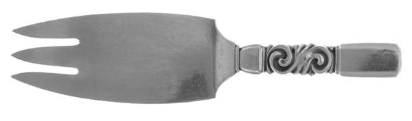 Scroll (Sterling, 1927) Hollow Handle Fish Serving Fork W/Sterling Tines