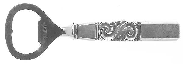 Scroll (Sterling, 1927) Bottle Opener with Stainless Bowl