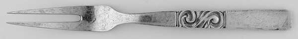Scroll (Sterling, 1927) 2-Tine Cold Cut Serving Fork