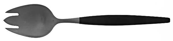 Focus Deluxe-Black (Stainless) Salad Serving Fork with Stainless Prongs