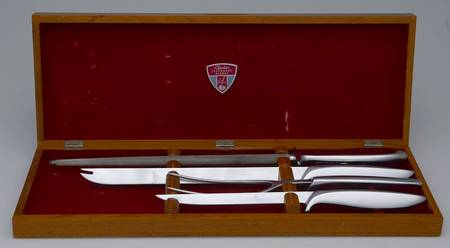 Presentation (Stainless) (4-Piece) Carving Set & Used Wood Case