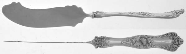 American Beauty (Sterling, 1896) Flat Twisted Handle Master Butter Knife