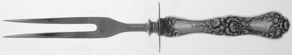 American Beauty (Sterling, 1896) Small Steak Carving Fork with Stainless Prongs