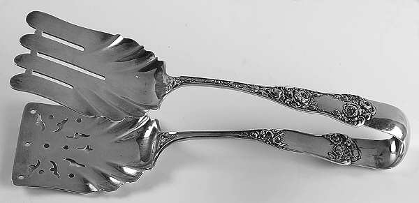 American Beauty (Sterling, 1896) Solid Piece Aspragus Tongs
