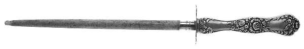 American Beauty (Sterling, 1896) Large Roast Steel Rod Knife Sharpener